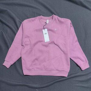 Alo Yoga Crew Neck Pullover Wild Rose Size M Cozy Style